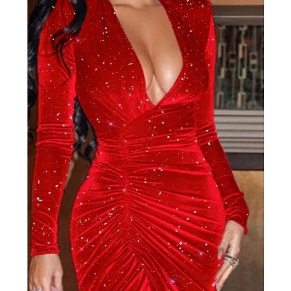 Red Velvet Bodycon Dress